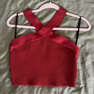 Babaton Sculpt Knit Criss Cross Cropped Tank